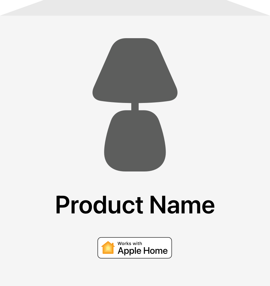 Example of the Works with Apple&nbsp;Home badge on a product box.