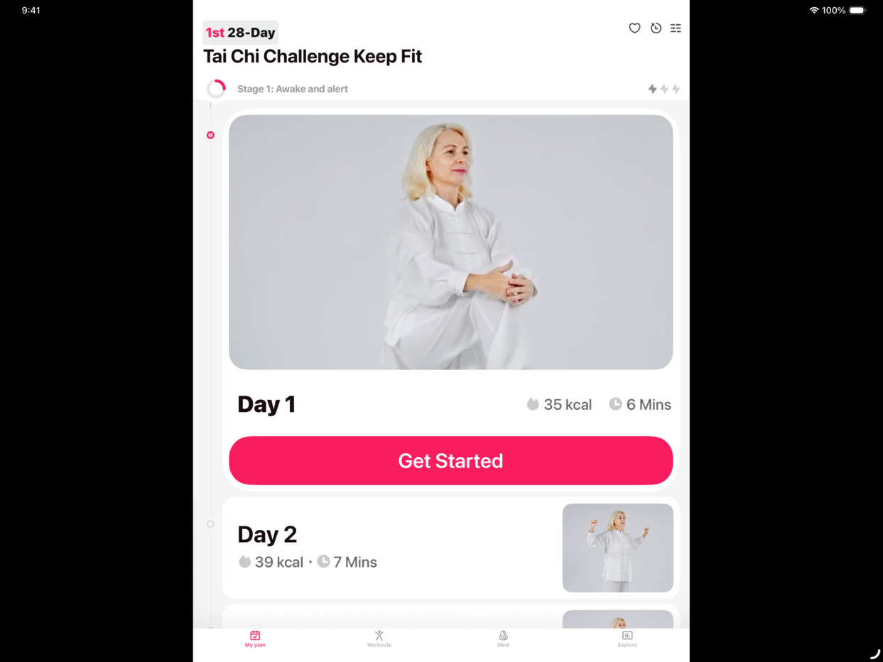 새로운 디자인 적용 전 iPad의 LazyFit 앱