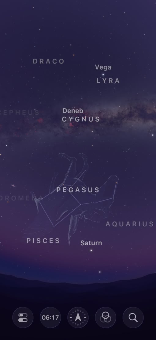 Sky Guide app with Liquid Glass design