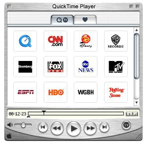 Mac OS 9 version of QuickTime Player with the Platinum user interface